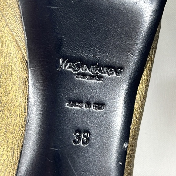 YSL Yves Saint Laurent open toe pumps heels bronze 38 - Picture 13 of 15